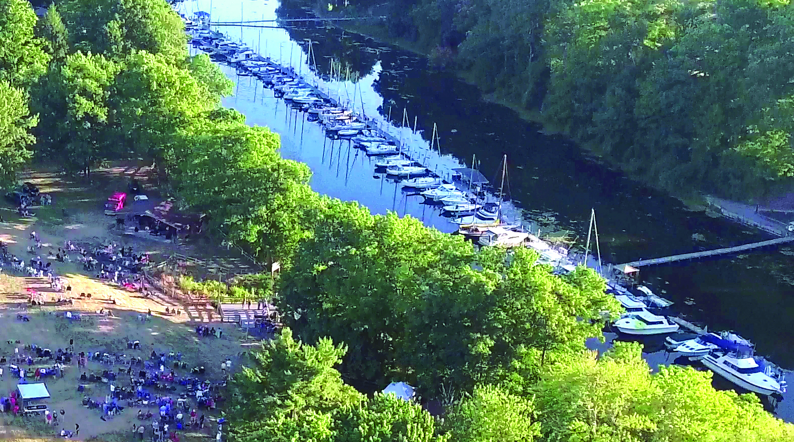 OONA Summer Concert Series at the Orleans County Marine Park. Drone photography by Schoen Productions TBG and courtesy of Orleans County Tourism.